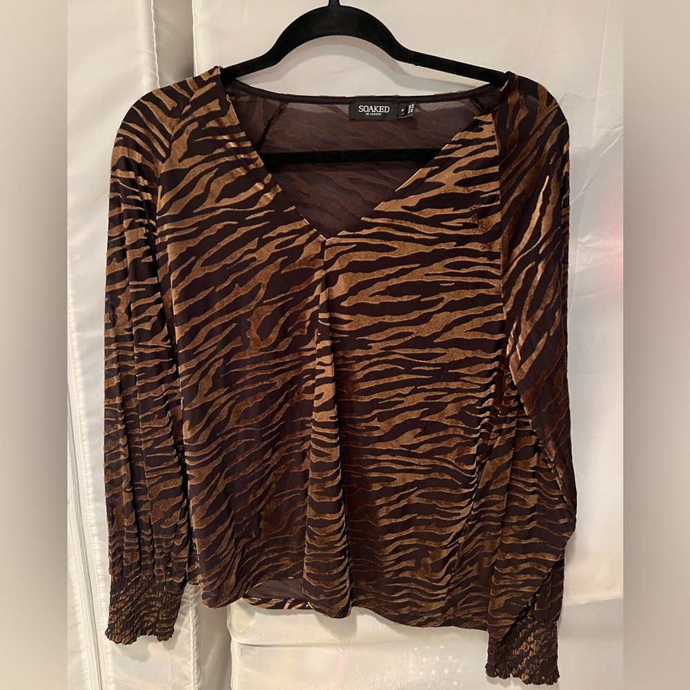 Burnt velvet tiger stripe top.
